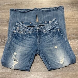 Miss Me Blue Distressed Boyfriend Jeans